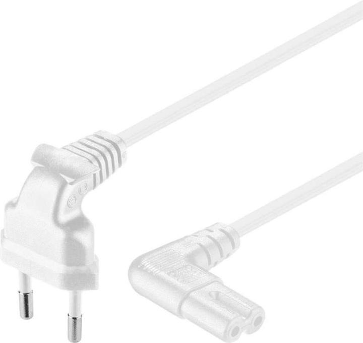 Produktbild Goobay Euro Anschlusskabel beidseitig abgewinkelt, 1 m, Weiss (1 m)