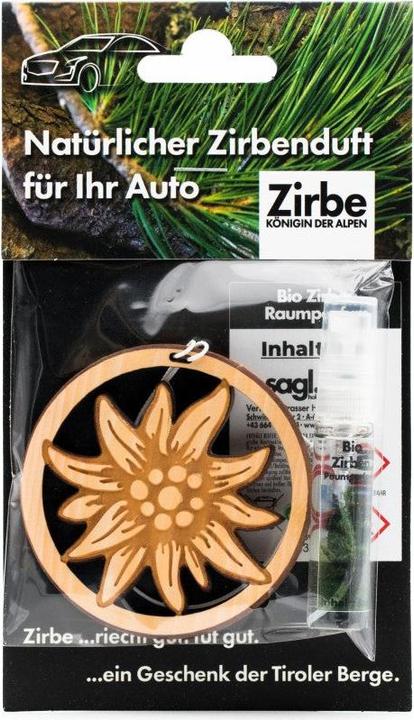 Actual product image ZNatur Swiss stone pine wood car fragrance hanger pendant gift decoration Edelweiss No.113