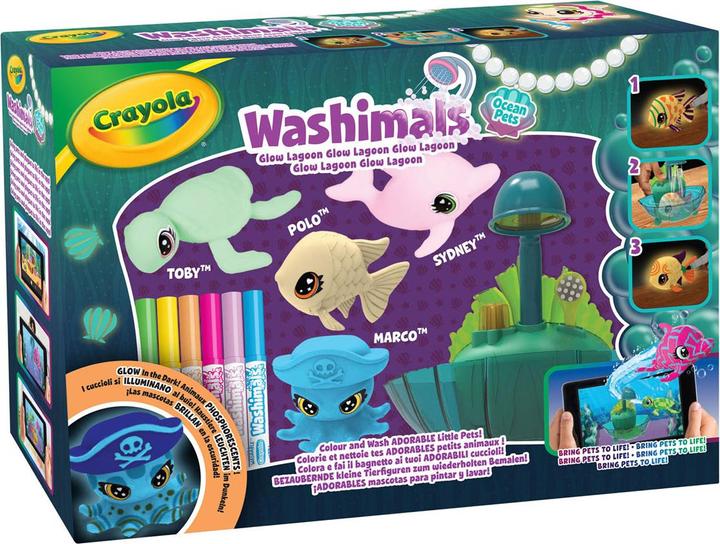 Actual product image Goliath Toys Crayola Washimals Ocean Glow Lagoon playset