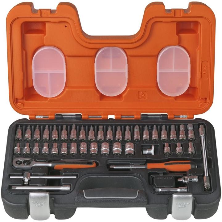 Produktbild Bahco 1/4"-Steckschlüssel-Satz, metrisch, Sechskant, inklusive Schraubendreher-Einsätzen - 46-teilig (13 mm)
