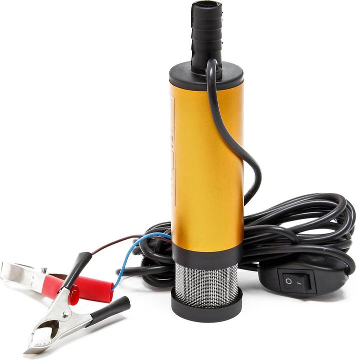 Wiltec Mini Pumpe 12l/min 8700U/min mit Ansauggitter Tauchpumpe Wasser Dieselöl