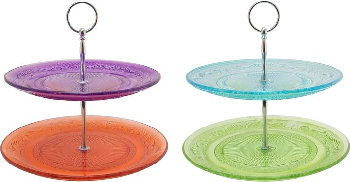 Produktbild HTI-Living Etagere Glas 2-stöckig bunt 1 Stück