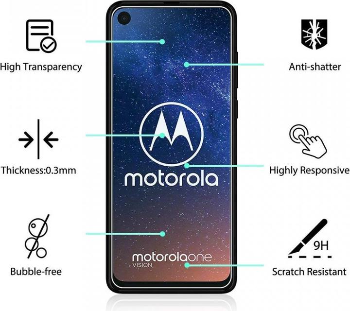Actual product image Screenguard Motorola One Vision Protective Glass Film Case Friendly Design (1 Piece, Motorola One Vision)