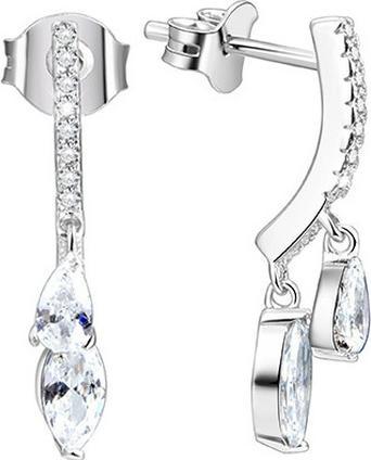 Beneto Silver earrings with crystals AGUP1150