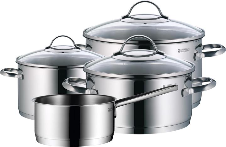 WMF Set de casseroles à induction Set de casseroles 4pcs couvercle en verre Provence Plus (24 cm, Casserole, Acier inoxydable)