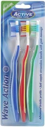 Actual product image Beauty Formulas Active Oral Care - Wave Action Toothbrushes Medium 3 Pcs. (3 x)