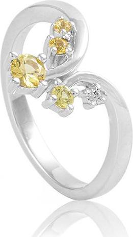 Breuning RING - E. SAFIR GELB HELL/Brill. 0,02 Ct. H/si (55, 585/14 K Gold)