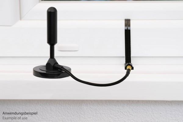 Produktbild Kabelmeister Koaxial HF Fensterdurchführung, SMA Stecker an SMA Stecker, schwarz, 0,2m (Fensterdurchführung)