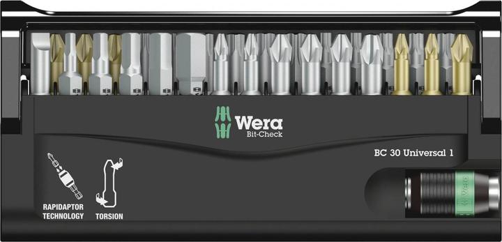 Image du produit Wera Bit-Check 30 Universal 1 (6, 8, 10, 15, 20, 25, 30, 40, 3/4", 5/16", 1/4", 3/8")
