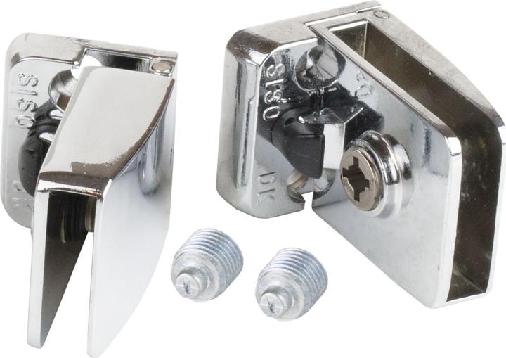 Siso Glass door hinge Square Set, glass 4-6 mm 43x30 mm, chrome-plated zinc (1 pcs.)