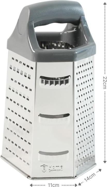 Produktbild B-Home XL Edelstahl-Küchenreibe Standreibe Sechskantreibe Gemüsereibe Handreibe