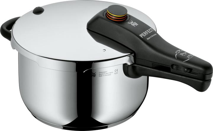 WMF Dampfkochtopf Schnellkochtopf 4,5l Perfect Induktion Edelstahl 18/10 (22 cm, Dampfkochtopf)
