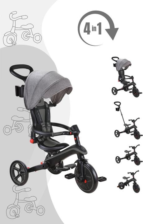 Actual product image Globber Explorer 4 in 1 Foldable Black Grey