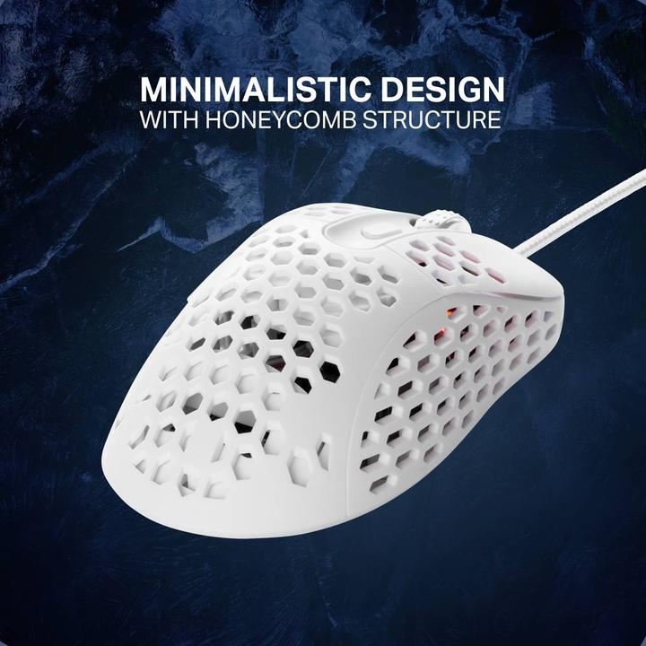 Produktbild Deltaco GAMING White LINE 65g Gewicht, 400-6400 DPI, 1000 Hz, weiss (Kabelgebunden)