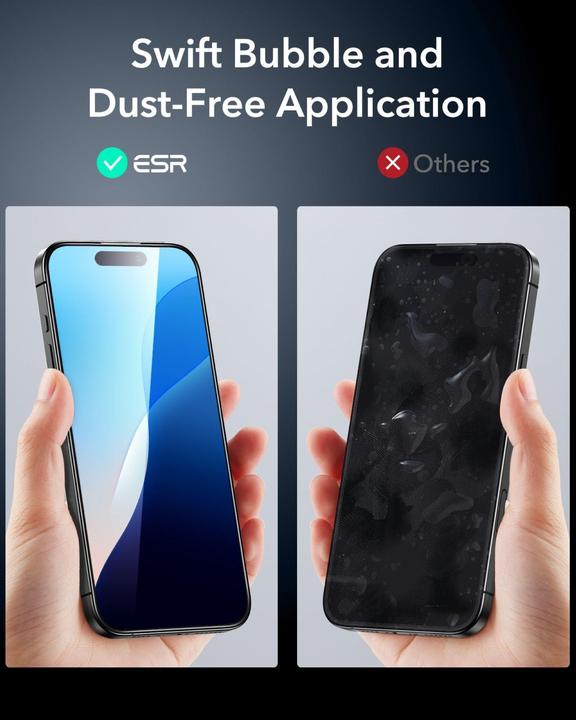 Actual product image ESR Armorite screen protector (1 Piece, Apple iPhone 16 Plus)