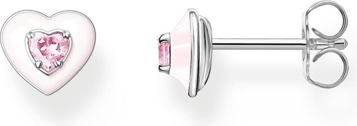 Thomas Sabo Ohrstecker Herz mit Pinkem Stein Silber (925er Silber)