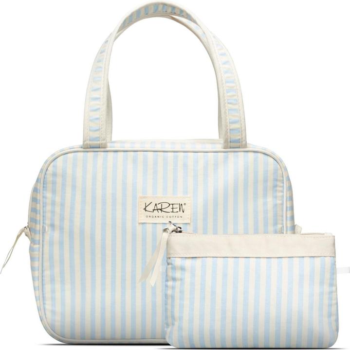 Immagine prodotto Cimi Karen Denmark - 2 pezzi Borsa per cosmetici con manico a righe blu/bianco