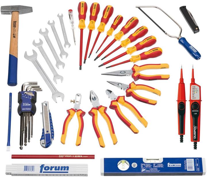 Forum Professional Solutions Werkzeugsortiment Elektriker, Werkzeugkoffer (37 Teile)