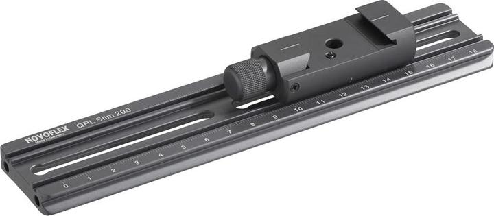 Novoflex Klemmplatte Slim 200x39mm mit montierter QMOUNT Mini