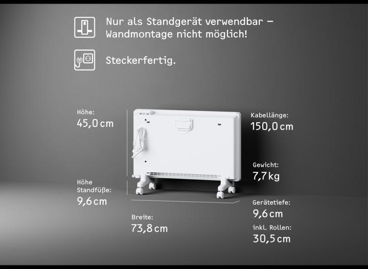 Actual product image Stiebel Eltron EG-50-PL2- PE Convector heater floor-standing unit for approx. 25 m², TÜV tested, electric (2000 W)