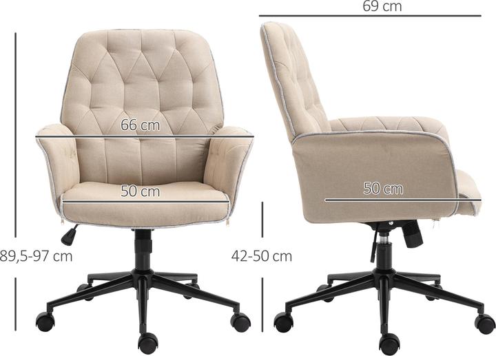 Produktbild Homcom Bürostuhl mit Wippfunktion, aus Webstoff und Polyester, gemütlich