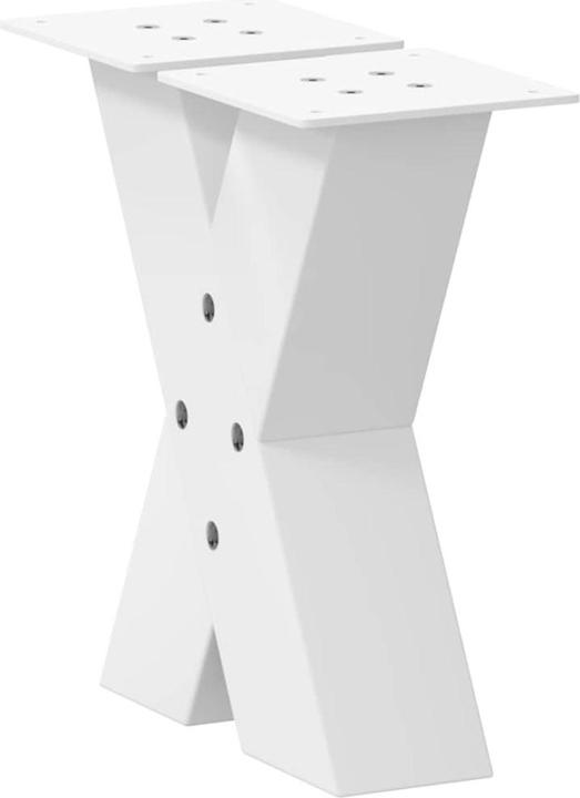 Actual product image VidaXL Coffee table legs X-shape 2 pcs. White 30x(30-31) cm steel table leg