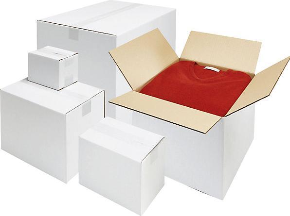 Image du produit kaiserkraft Caisse pliante en carton ondulé, blanc, L x l x h 330 x 250 x 300 mm, double (1 x)