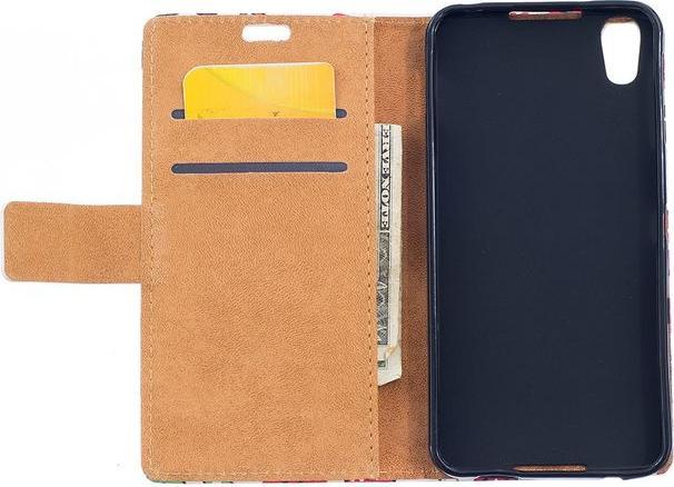 Actual product image MU Style Case leather with flowers and leaves (DTEK50)