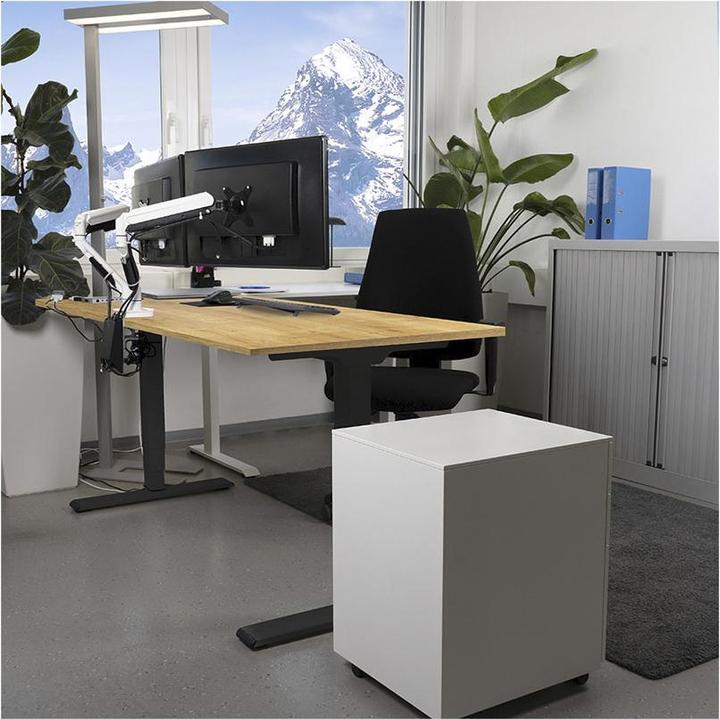 Produktbild Contini höhenverstellbarer Bürotisch 1.4x0.8m Eiche / Gestell schwarz