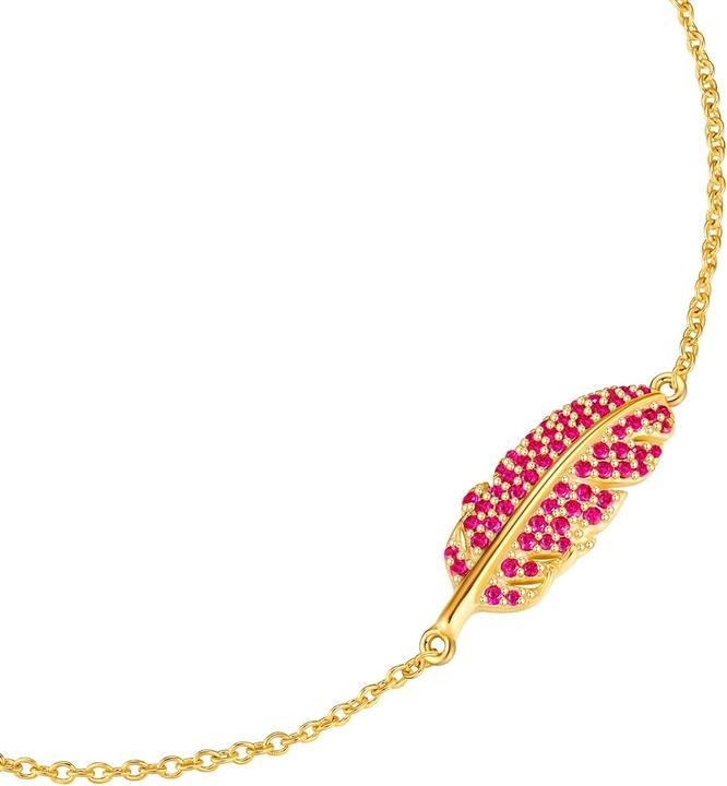Immagine prodotto Glanzstücke München Bracciale da donna con piume in argento - 35032 (17 cm, Argento)