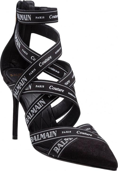 Actual product image Balmain ribbon suede pump couture sandal (39)