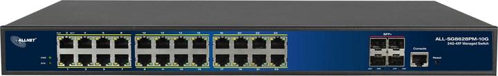 Produktbild Allnet Switch full managed 24 Port Gigabit 370W / 24x PoE+ / 4x SFP+ 10G / 19 / ALL-SG8628PM-10G (24 Ports)
