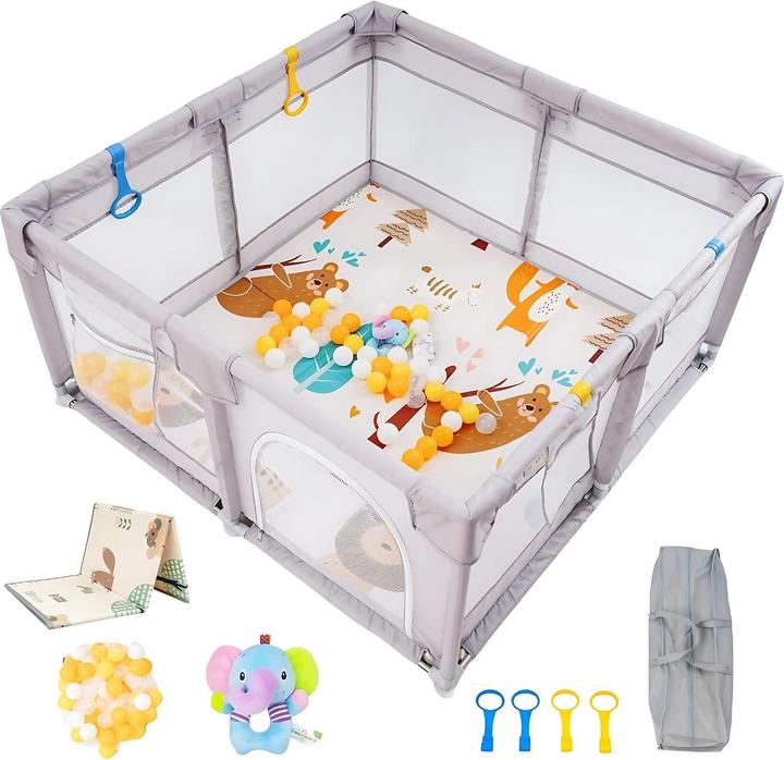 Milkii Parc + tapis d'éveil + jouets (150 cm, 150 cm)