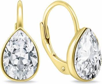 Brilio Silver - Original gold-plated earrings with zircons EA671Y