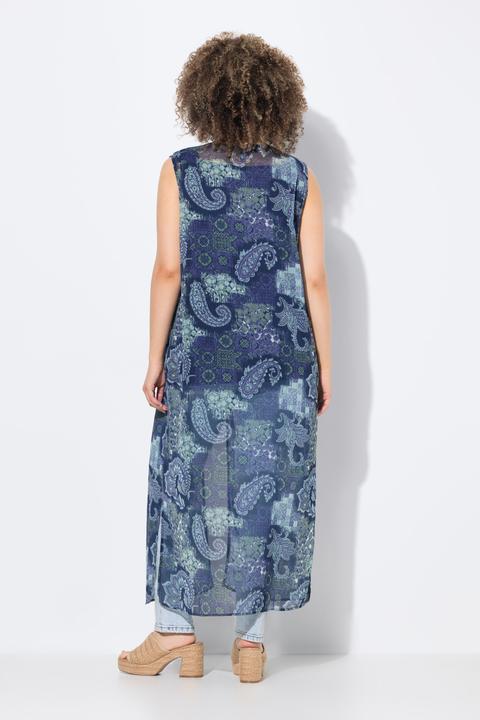 Produktbild Ulla Popken Longbluse, Patchmuster, A-Linie, ärmellos (60)