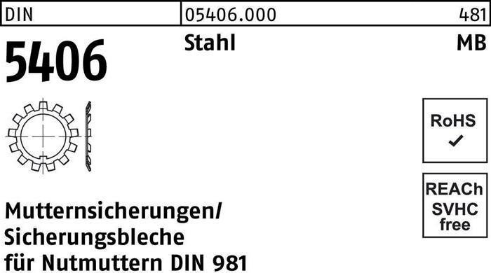 Produktbild Sicherungsblech DIN 5406 MB 11/M 55x2 Stahl f.DIN 981