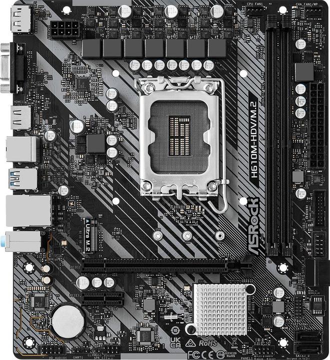 Image du produit AsRock H610M-HDV/M.2 R2.0 (LGA 1700, Intel H610, mATX)