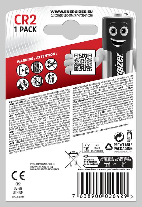 Produktbild Energizer Photo CR2 (1 Stk., CR2, 800 mAh)