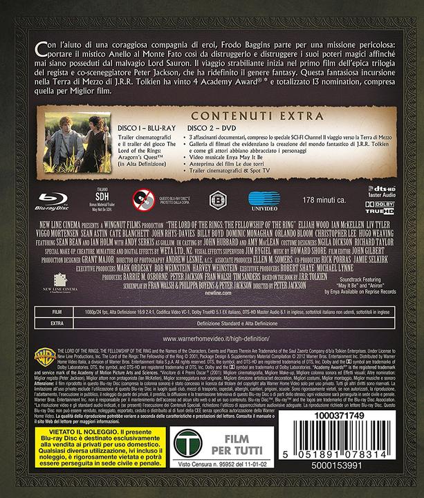 Immagine prodotto La Compagnia Dell'anello (Il Signore Degli Anelli) (DVD, Blu-ray, 2012, Inglese, Italiano)