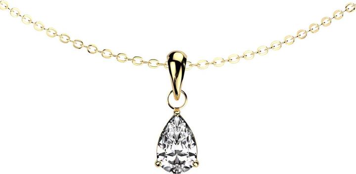Image du produit Star Piercing Kette vergoldet Anhänger Tropfen Kristall silber (Acier chirurgical 316L, sans laiton)