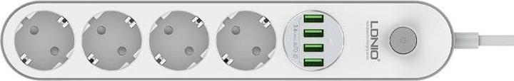 Produktbild Ldnio Steckdosenleiste (4 x, USB-A, CEE 7/3, 2 m)
