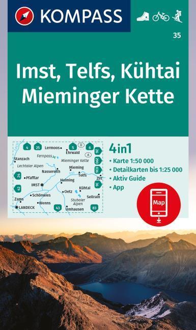 Actual product image Hiking map 35 Imst, Telfs, Kühtai, Mieminger Kette 1:50,000