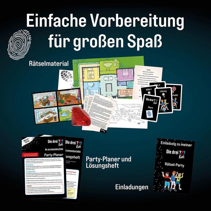Produktbild Kosmos Rätsel-Party: Die drei??? Kids - Jagd nach dem Rubin (Deutsch)