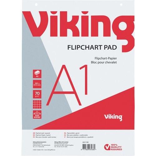Produktbild Office Depot Flipchart-Papier Weiss 70 g/m² 58,5 x 81 cm 5 Stück à 40 Blatt