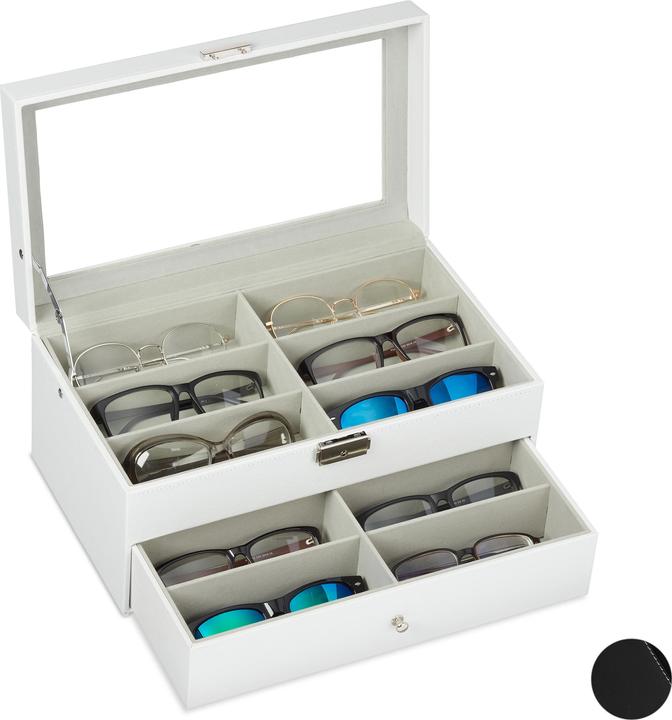 Relaxdays Spectacle box white 33.5 x 19.5 x 15.5 cm