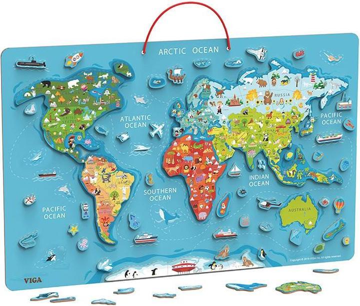 Produktbild Viga Toys Magnetisches Weltpuzzle (108 Teile)