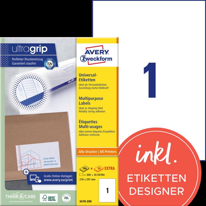 Actual product image Avery Universal labels