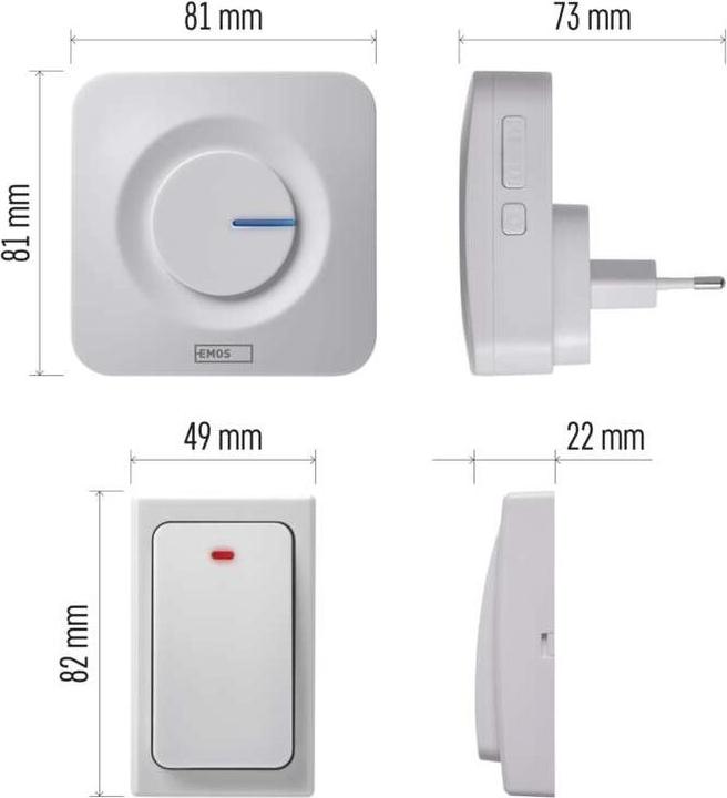 Produktbild Emos Drahtlose Türklingel P5729 (Funk 433-Mhz)