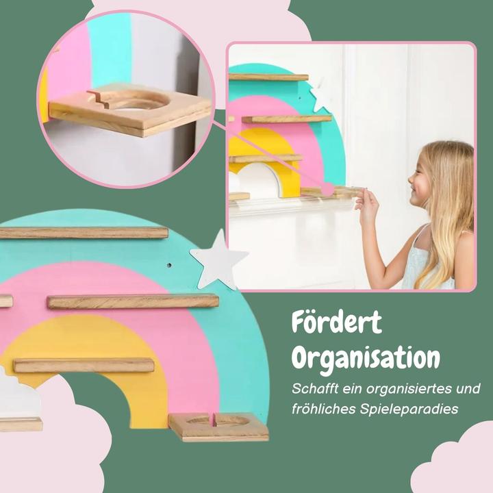 Produktbild Hermex Regenbogen-Holzregal für Toniebox und Toniefiguren Wandregal Spielzeug-Organizer