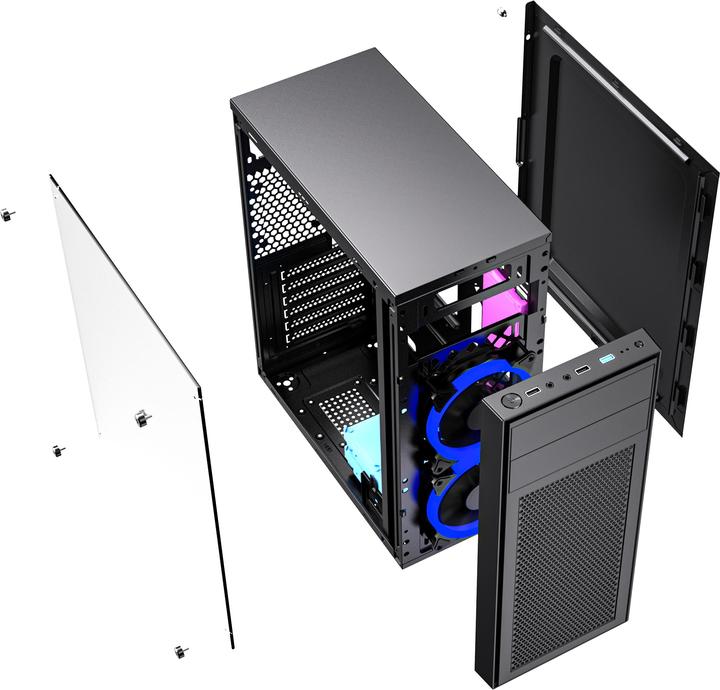 Produktbild Gembird CCC-FC-M100B Gaming-Computergehäuse Fornax M100B blaue Lüfter (ATX)